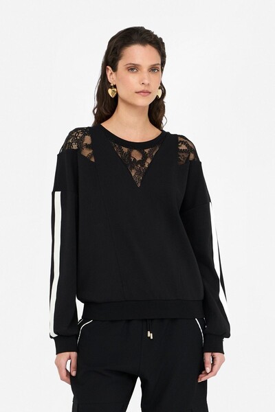 liu.jo Liu Jo Dantelli Bisiklet Yaka Sweatshirt