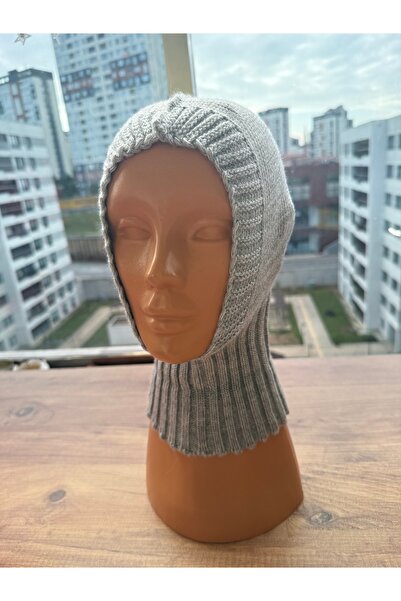 Blotch Gray Color Cold-Proof Baby and Children's Knitwear Balaklava Face Mask...