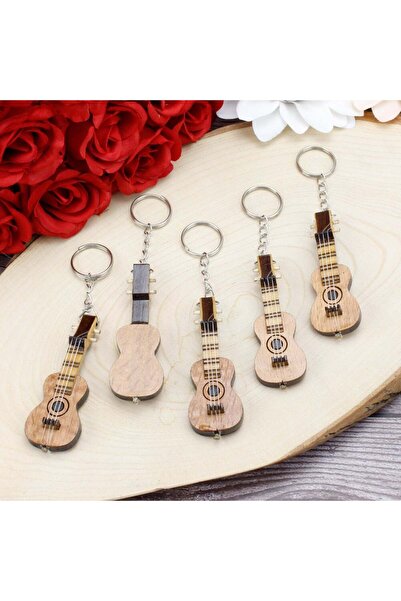 DeNors Handmade Wooden Guitar Keychain - Authentic Musical Design