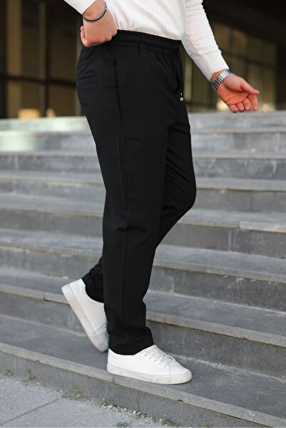 ZİNOX Men's Baggy Waist Elastic Cloth Leg Fabric Pants