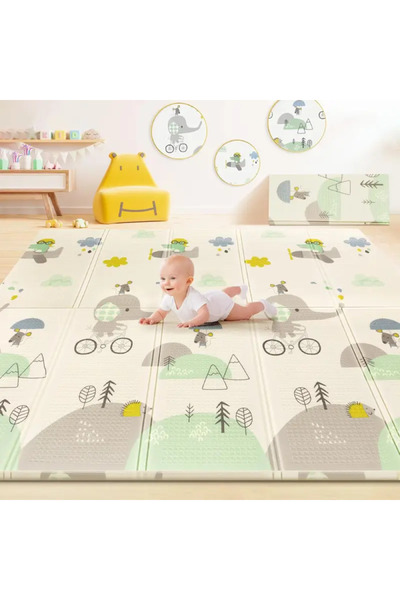 OEM Covor de Joaca Pliabil pentru Copii Girafa si Elefantul Aventurier