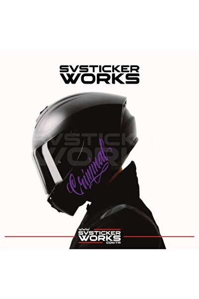 ARONA Criminal Yazılı Kask Sticker Tüm Kasklar Uyumlu Tek Yön 1 Adet