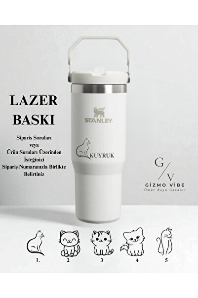 Stanley Kişisel The Iceflow Flip Straw Pipetli Termos Bardak 0,89 Lt Özel İsi...