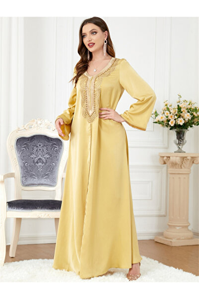 Take Two By Styli Women Embellished Sequin Patch Detail Jalabiya