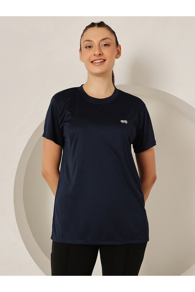 Clovia By Styli Women Navy Blue Comfort Fit Active T-Shirt
