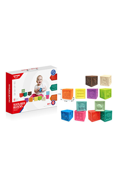 OEM Set Cuburi Moi Texturate pentru Bebelusi Jucarie Senzoriala