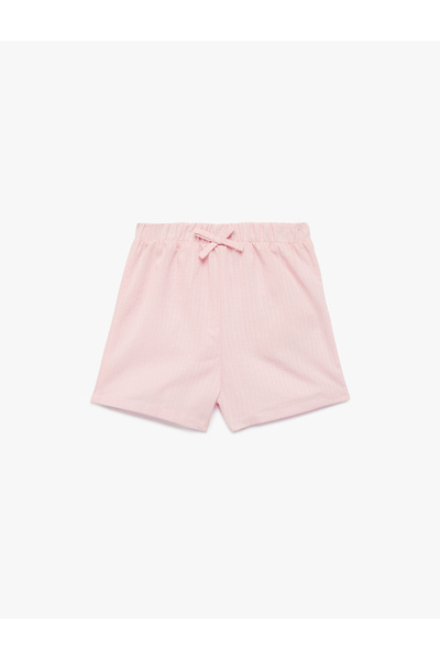 Koton Beli Lastikli Fiyonk Detaylı Pamuklu Şort