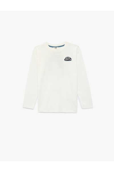Koton Cotton Printed Crew Neck Long Sleeve T-Shirt