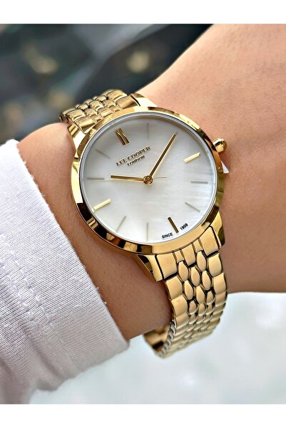 Lee Cooper Special Design Steel Band Gold Color Women Wrist Watch Lc07941Mr
