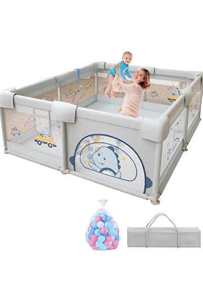 OEM Tarc pentru Bebe 180×150 cm cu 60 Bile si Covoras Educational