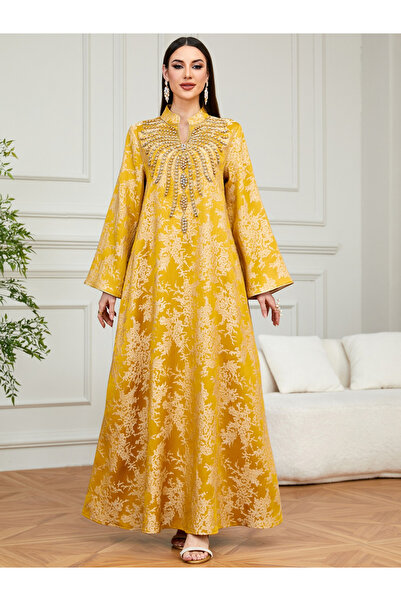 Take Two By Styli Women Texture Fabric Embellished Detail Jalabiya