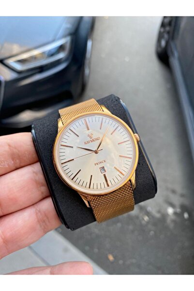 Raymond ROSE GOLD HASIR KLASİK ERKEK KOL SAATİ