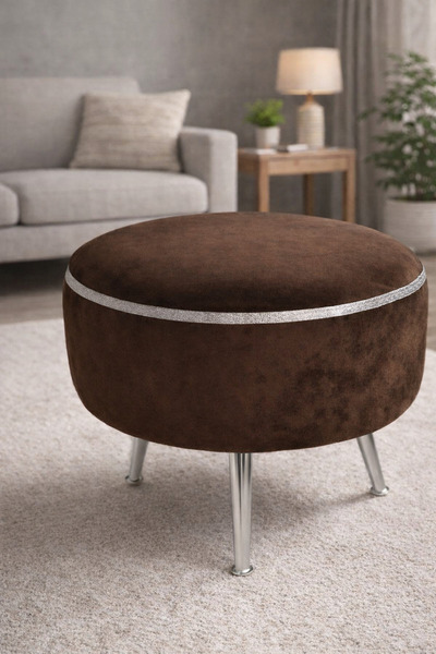 vetto Modern Yuvarlak Puf – Şık ve Konforlu Tasarım