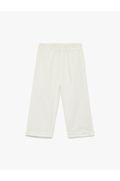 Koton Cotton Elastic Waist Wide Leg Trousers