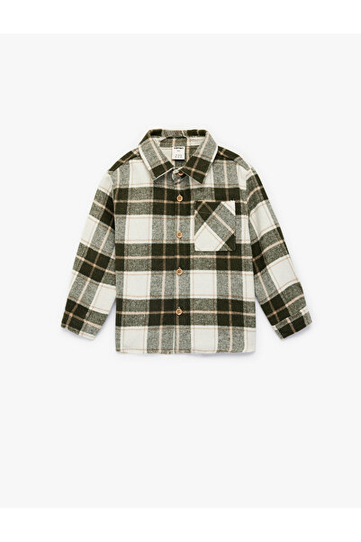 Koton Дългоръкавна риза с копчета, джобове и карирана детайлност в стил дървар