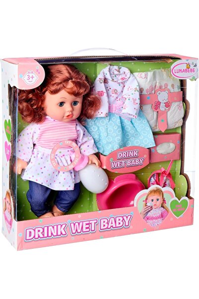 OEM Set Papusa Interactiva Drink Wet Baby cu Accesorii