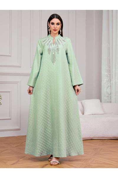 Take Two By Styli Women Texture Fabric Embellished Detail Jalabiya