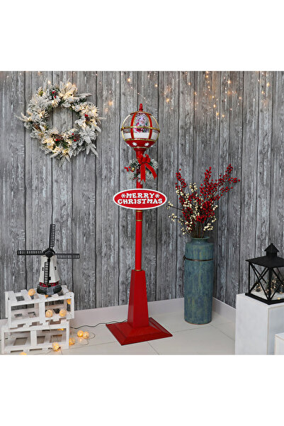 OEM Lampadar Decorativ de Craciun Muzical Ninsoare Artificiala si LED