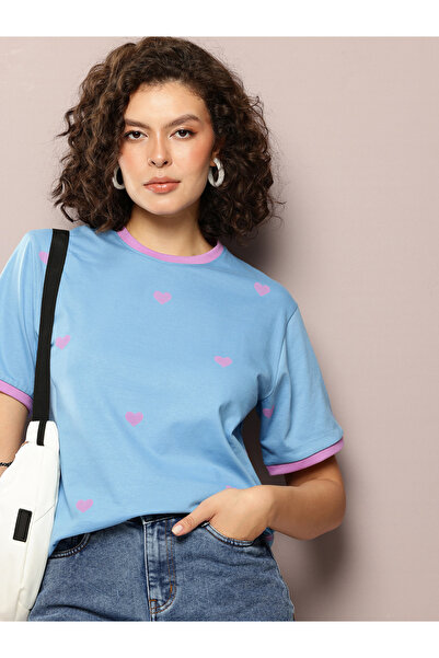 Dillinger By Styli تيشيرت نسائي مطرز قصة فضفاضة