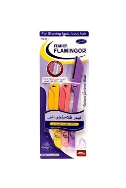 Feather مجموعة شفرات حلاقة للوجه والجسم من فن بلانت فلامينغو، 3 قطع