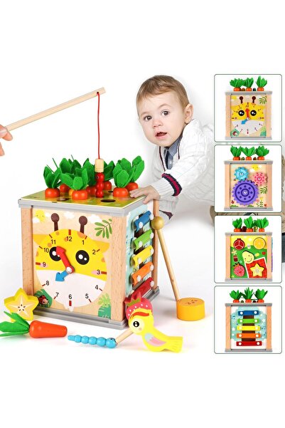 OEM Cub Educativ Montessori din Lemn pentru Copii 6 in 1