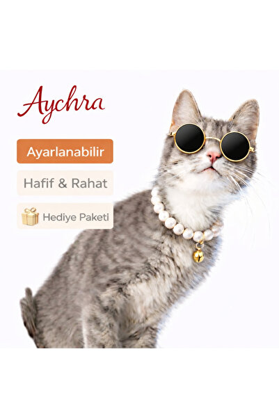 Aychra Premium İnci Kedi Kolyesi | Esnek Ayarlanabilir | Hafif Yapı | Zarif M...
