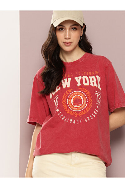 Dillinger By Styli Women Acid Washed Oversized T-Shirt