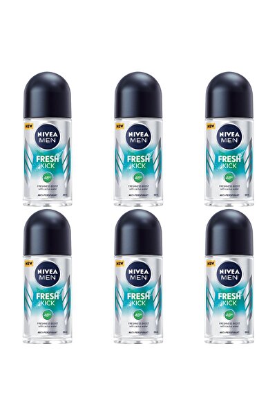 NIVEA Men Kick Fresh Roll-On Deodorant 50ML, 6-Pack Bundle