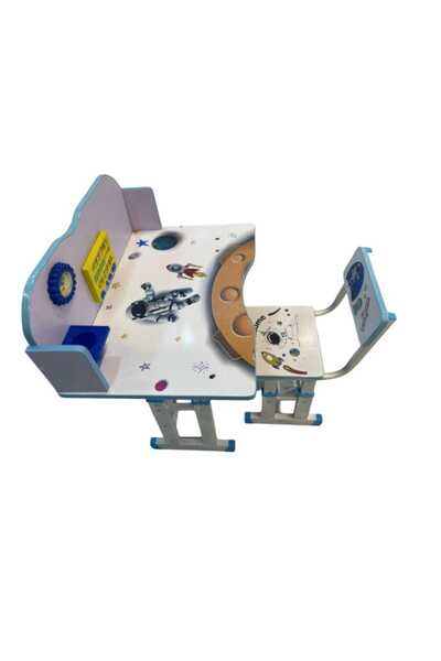 OEM Set Birou si Scaunel pentru Copii Model Astronaut Albastru