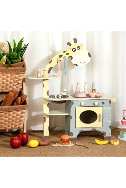 OEM Bucatarie din Lemn Deluxe pentru Copii Model Girafa
