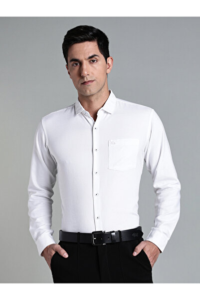 KUONS AVENUE By Styli Men White Spread Collar Formal Shirt