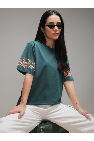 Dillinger By Styli تيشيرت نسائي مطبوع قصة فضفاضة