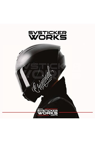 ARONA Criminal Yazılı Kask Sticker Tüm Kasklar Uyumlu Tek Yön 1 Adet