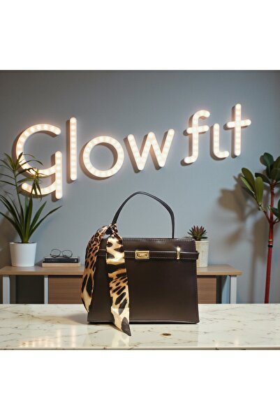 Glowfit Shine Your Shape Rugan Deri Kadın Çanta Altın Kilit Detaylı Fular Aks...