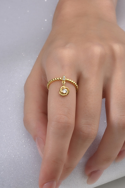 jelux silver Gümüş 925 Ayar Aşk Düğümü Sallantılı Zirkon Taşlı Ayarlanabilir ...