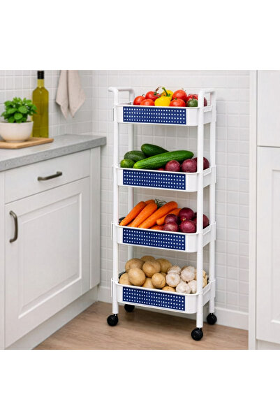Cady One 4-tier storage cart with a top handle for organizing fruits and vege...
