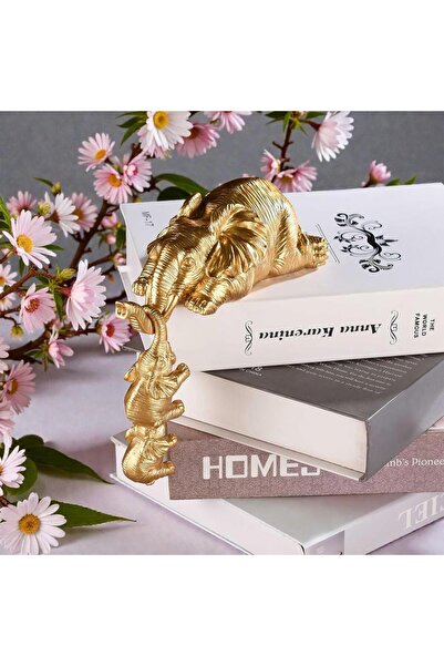 ELSELİFE Lüks Asılabilir 3’lü Feng Shui Bereket Fil Biblo Seti | Kitaplık Duv...