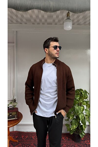 Casualmen32 Örgü Fermuarlı Hırka