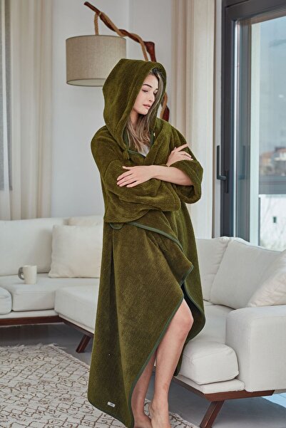 CAKKATEX Plush Wellsoft Wearable Blanket |   Hooded Balcony and Camping Blank...