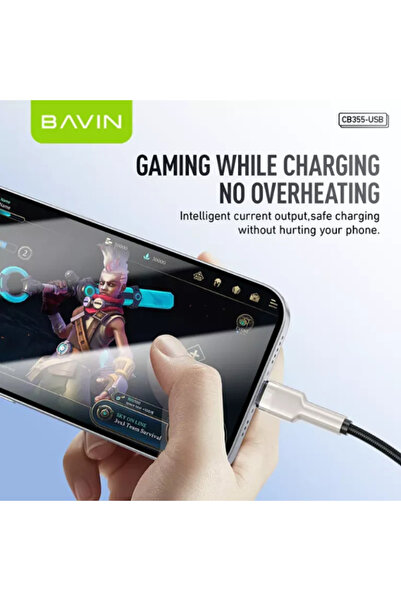Bavin كابل بيانات USB إلى Lightning مضفر بطول 1 متر بقدرة 12 واط - CB355U-L