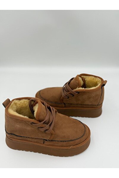 adelix Kadın Kürklü Kışlık Bot – Süet Görünümlü, Sıcak Tabanlı, Günlük Kullan...