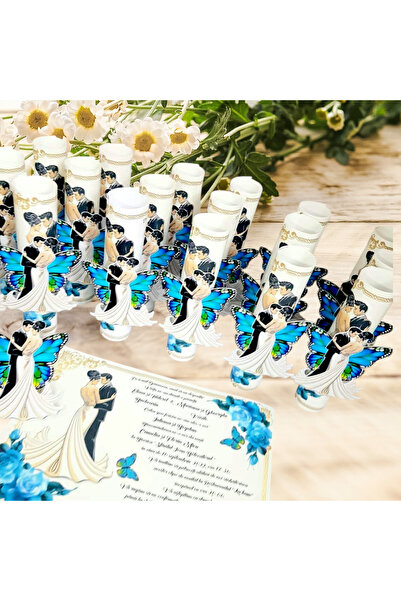 Aela.alc Blue butterfly wedding invitation set of 20