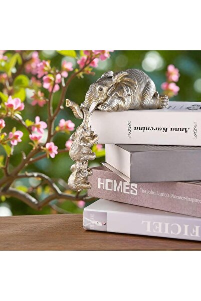 ELSELİFE Lüks Asılabilir 3’lü Feng Shui Bereket Fil Biblo Seti | Kitaplık Duv...