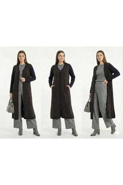 onno style women Long Straw Pattern Jacket with Zipper