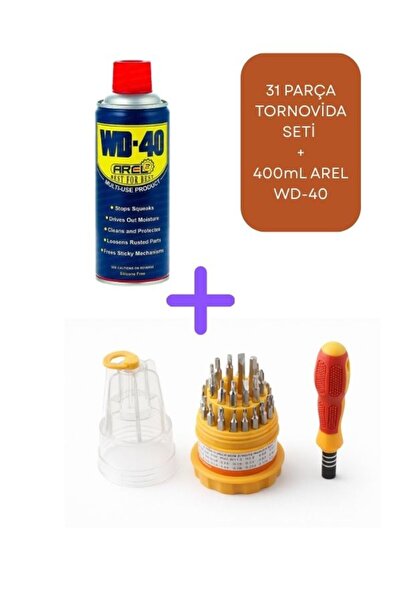 GÜMRÜK BEY Tornavida Seti Çok Amaçlı 31 Parça + Arel 400mL WD40 - İkili Set