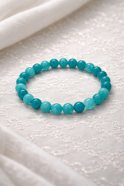 Zihintaşı Atölyesi Amazonit Taşı 8mm Küre Kesim Bileklik