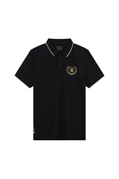Giordano Men's Slim Fit Short Sleeve Polo with Embroidery
