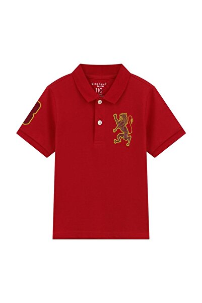 Giordano Kids' Lion Polo: 3D Embroidery, Comfort Piqué, Classic Style
