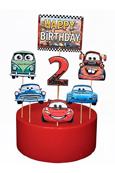 telaşe memuru Arabalar Pasta Süsü - Arabalar Doğum Günü Süsü - 2 Yaş Arabalar...