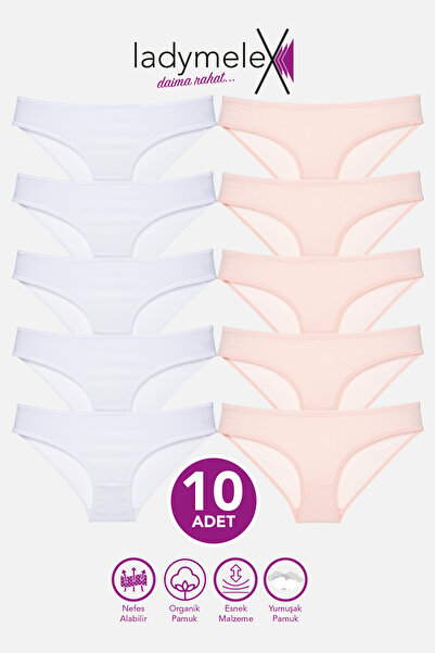 LadyMelex Chiloți pentru fete, pudră - culoare albă, chiloți pentru fete, țes...